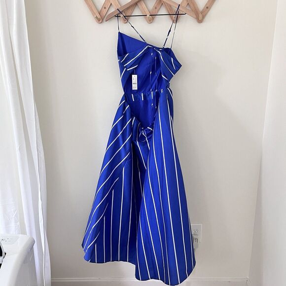 NWT J.Crew Collection side-cutout midi dress in striped taffeta - Size 12 - Picture 5 of 9